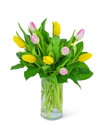 Strawberry Lemonade Tulips Flower Arrangement