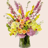 Strawberry Sunbeam Floral Vase Arrangement