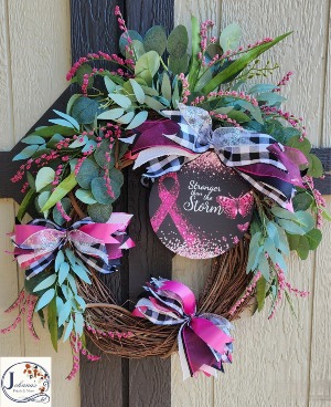 Stronger Than The Storm Grapevine Wreath