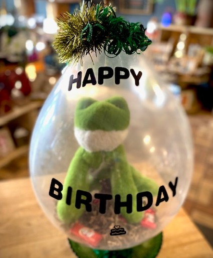 Stuffed Balloon With Frog, and Kit Kats 