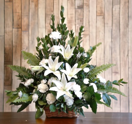 Stull's Peaceful White Lily  Basket 