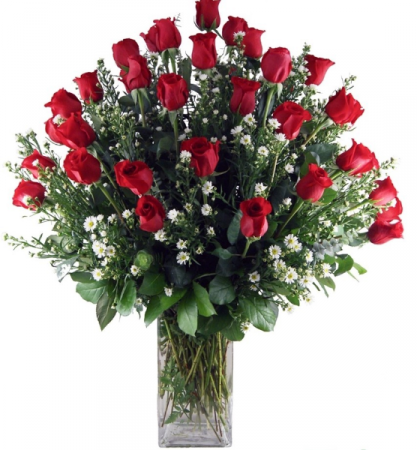 Stunning 3 Dozen Roses Red Rose Arrangement