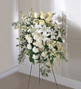 Stunning All white Spray Funeral & Sympathy Arrangement