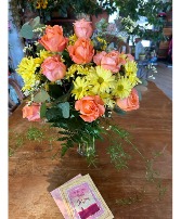 Stunning Coral roses vase