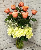 Stunning Dozen Roses Vase
