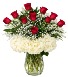 Stunning Red Dozen Roses vase 