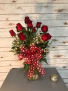 Tradition One Dozen Red Rose Arrangement Valentines Day