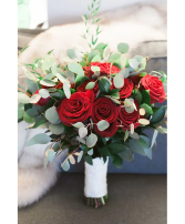 Stylish Red Rose Bridal Bouquet