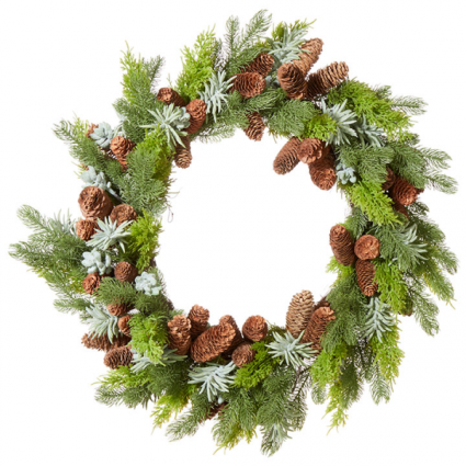 Succulent and Pine Wreath (Faux)