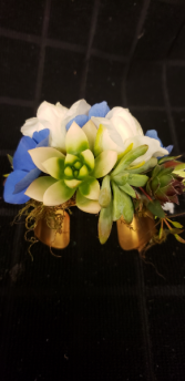 Succulent and roses Wrist corsage