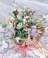 Succulent Bridal Bouquet  Live succulents