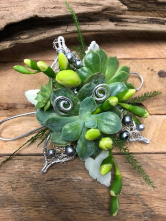 Sunny Succulent Corsage