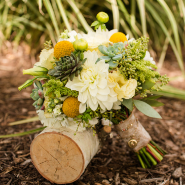Succulent Garden Sunshine Bouquet Wedding