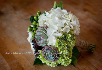 Succulent & Hydrangea Keepsake Design or DIY Arrangement