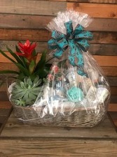 Succulent Spa Basket Succulent plants, spa gifts wrapped in a basket