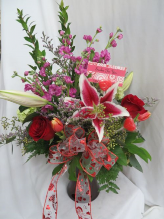 Sucker For You Fresh Mixed Vased Arrangement