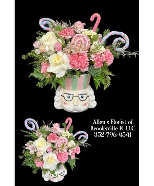 Sugar Plum Nutcracker Fresh cut flowers in ceramic dish