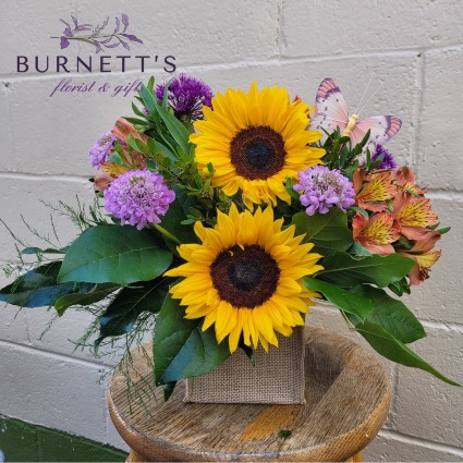 Summer Butterfly Garden Vase Arrangement