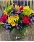 Summer Daze Bouquet Floral arrangement in glass square vase