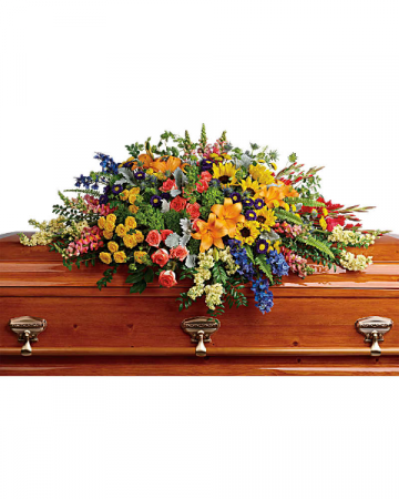 Summer-Mix Casket Spray  in Georgetown, KY | Carriage House Gifts & Flowers