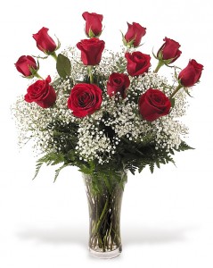 Classic Love  Dozen Roses in a Vase