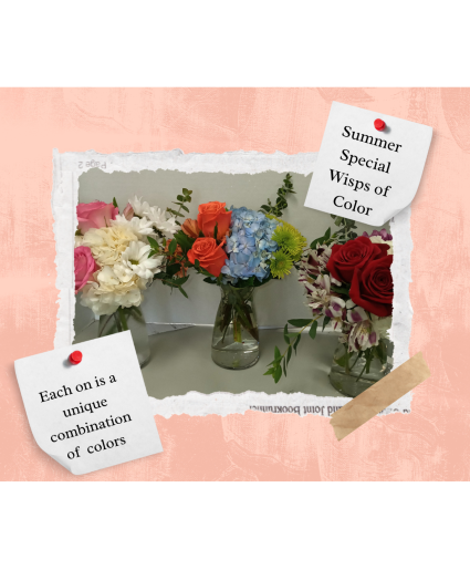Summer Special: Wisps of Color Unique Vase Arrangement