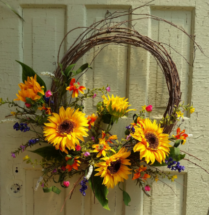 Summer Sunflowers Silk Wreath