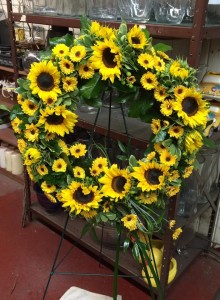 Summer Sunflower Sympathy Wreath