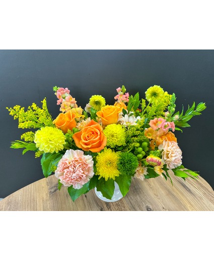 Summer Sunshine Pedestal Bowl Arrangement