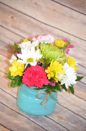 Summery mixed mini mason jar
