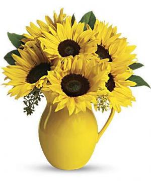 Sun Day Pitcher Custom flowers and colors available for add on