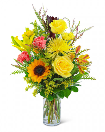 Sun-Kissed Solace Flower Arrangement in Nevada, IA | Flower Bed
