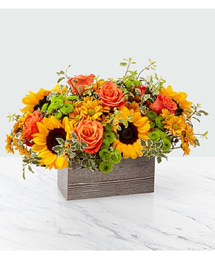 Sunflower And Rose Box Arrangement 