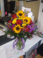 Sunflower and Rose Celebration Bouquet 