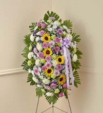 Sunflower and Rose Standing Spray Funeral Spray