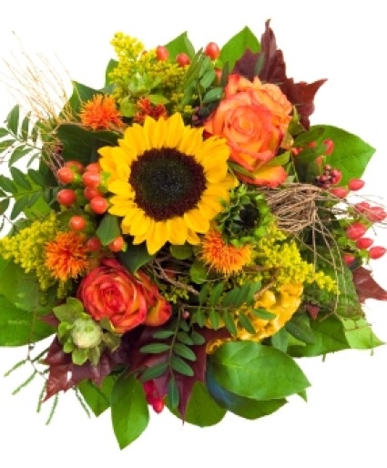 Sunflower and Roses bouquet
