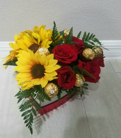 Sunflower and Sweet Roses