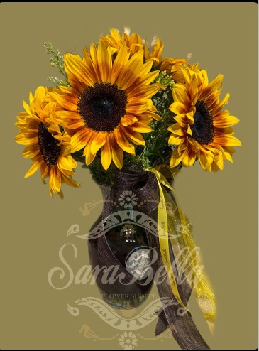 Sunflower Arrangement Vase Arrangement in Orinda, CA | SaraBella flower shoppe