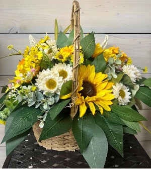 Sunflower Basket  Silk Flowers 