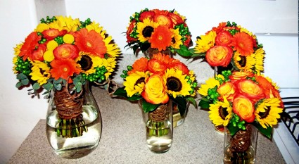 Sunflower Beauty Bequets Wedding Flowers