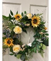 Sunflower Blueberry Wreath Wreath/ Silk