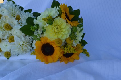 sunflower bridesmaid bouquet wedding