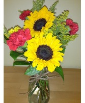 Sunflower Burst Vase Arrangement