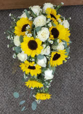 Sunflower Cascading Wedding Bouquet 