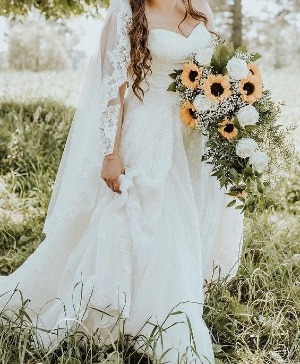 Sunflower Cascading Bridal Bouquet