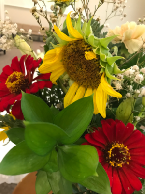 Sunflower Center Sympathy Flowers