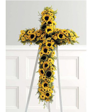Sunflower Cross Standing Spray