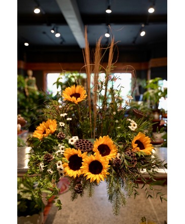 Sunflower Crossing  Natural Urn Setting  in South Milwaukee, WI | PARKWAY FLORAL INC.