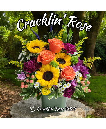 Sunflower Delight Vase in Warner, NH | Cracklin Rose