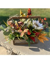 Sunflower Fall Mix in Basket Silk Arrangement 